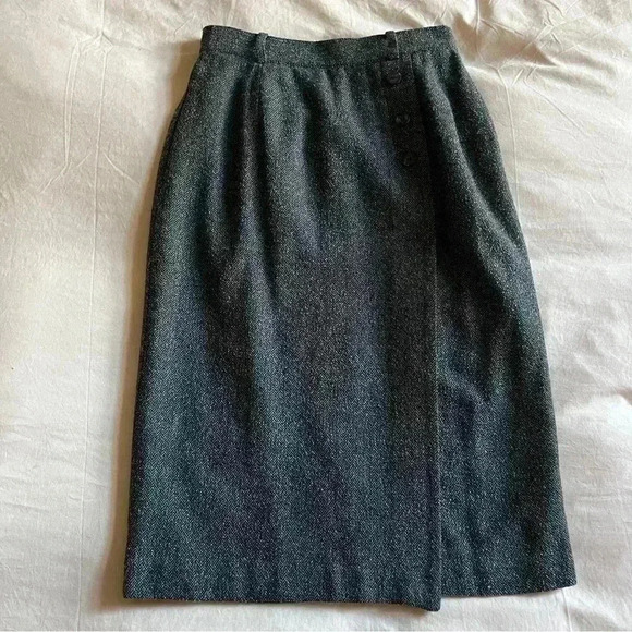 Vintage Wool Blend Norton McNaughton Skirt - 10 Petite - Picture 3 of 9